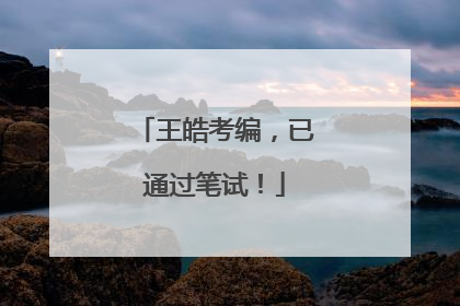 王皓考编，已通过笔试！